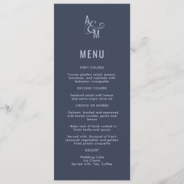 Monogram Typografie Eenvoudig zwart-wit huwelijk Menu
