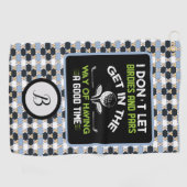 Monogram Typografie Humor  Golfhanddoek (Horizontaal)