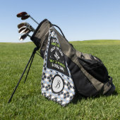 Monogram Typografie Humor  Golfhanddoek (Groen)