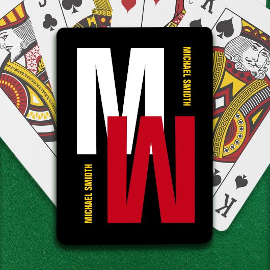 monogram / typografie / uw eigen naam pokerkaarten