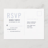 Monogram Typografiemminimalistisch huwelijk RSVP Briefkaart (Achterkant)