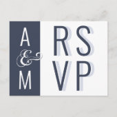 Monogram Typografiemminimalistisch huwelijk RSVP Briefkaart (Voorkant)