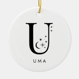 Monogram U Hemelse Naam Keramisch Ornament