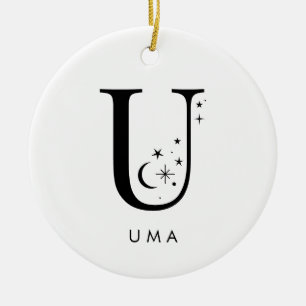 Monogram U Hemelse Naam Keramisch Ornament