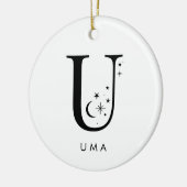 Monogram U Hemelse Naam Keramisch Ornament (Links)