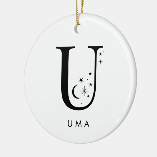 Monogram U Hemelse Naam Keramisch Ornament (Links)