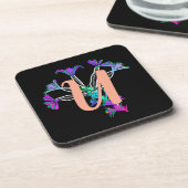 Monogram U Initiaal Drinkviltje Bier Onderzetter (Linkerzijde)