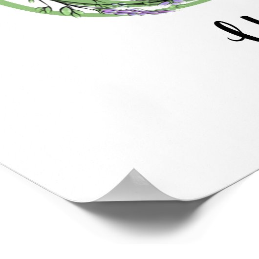 Monogram U Lavendel Eucalyptus kinderkamer poster (Hoek)