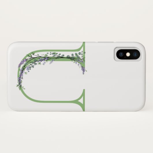 Monogram U Lavender Eucalyptus Case-Mate iPhone Case (Achterkant (horizontaal))