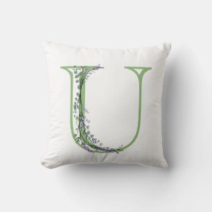 Monogram U Lavender Eucalyptus Kussen