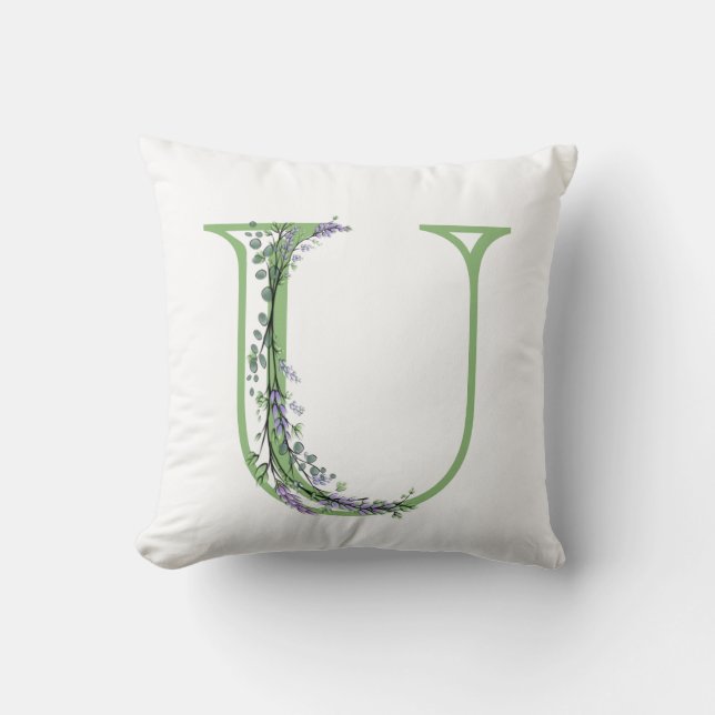 Monogram U Lavender Eucalyptus Kussen (Voorkant)