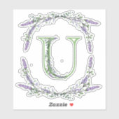 Monogram U Lavender Eucalyptus Sticker (Vel)