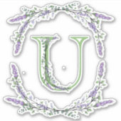 Monogram U Lavender Eucalyptus Sticker (Voorkant)