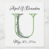 Monogram U Lavender Eucalyptus Wijn Etiket (Enkel label)