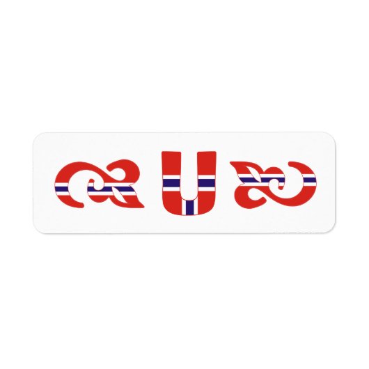Monogram U Noors etiket (Voorkant)