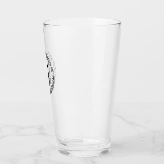 Monogram U - Viking stijl - pint glas (Links)