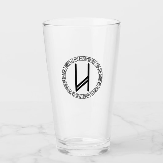 Monogram U - Viking stijl - pint glas (Voorkant)