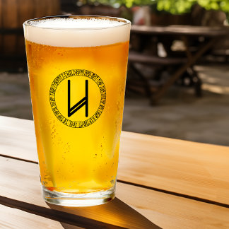 Monogram U - Viking stijl - pint glas