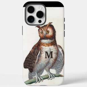 Monogram  uil gepersonaliseerd iPhone 16 pro max hoesje