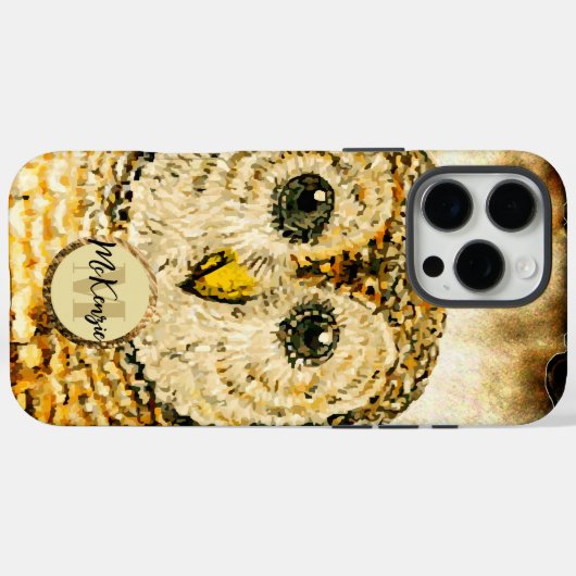 Monogram uil personaliseren Case-Mate iPhone case (Achterkant (horizontaal))