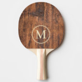 Monogram uit teruggewonnen hout tafeltennisbatje (Voorkant)