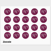 Monogram Uitnodiging Sticker _wine_W (Vel)