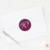 Monogram Uitnodiging Sticker _wine_W (Envelop)
