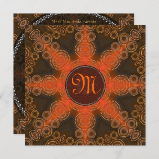 Monogram Uitnodiging tot weddenschappen op zonne-e (Voorkant / Achterkant)