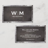 Monogram | Uitvoerend | Grunge noodlijdende bedrij Visitekaartje (Voorkant / Achterkant)