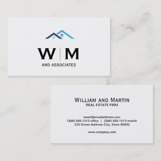 Monogram | uitvoerend | makelaarskantoor visitekaartje (Voorkant / Achterkant)