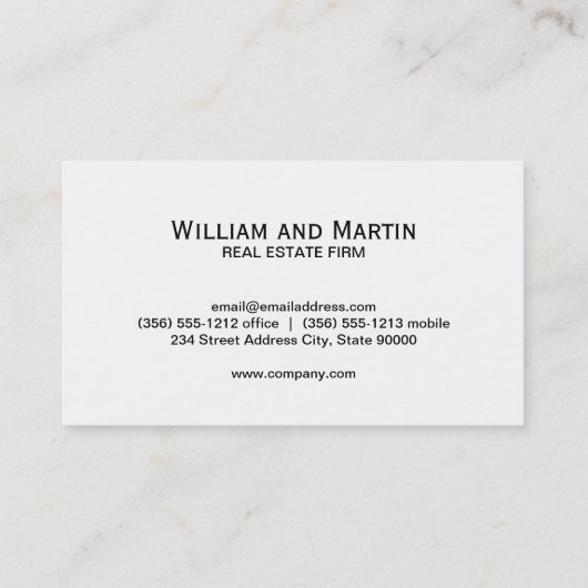 Monogram | uitvoerend | makelaarskantoor visitekaartje (Achterkant)