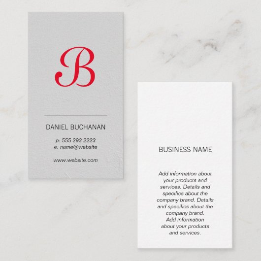 Monogram | Uitvoerend | | Ondernemingen Visitekaartje (Voorkant / Achterkant)