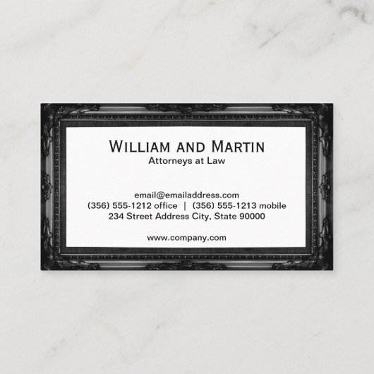 Monogram | Uitvoerend Patroon | ANTIEK LIJST Visitekaartje (Achterkant)