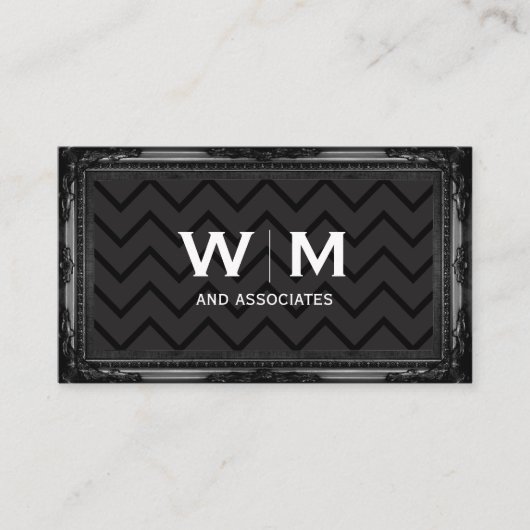 Monogram | Uitvoerend patroon | Antieke lijst Visitekaartje (Voorkant)