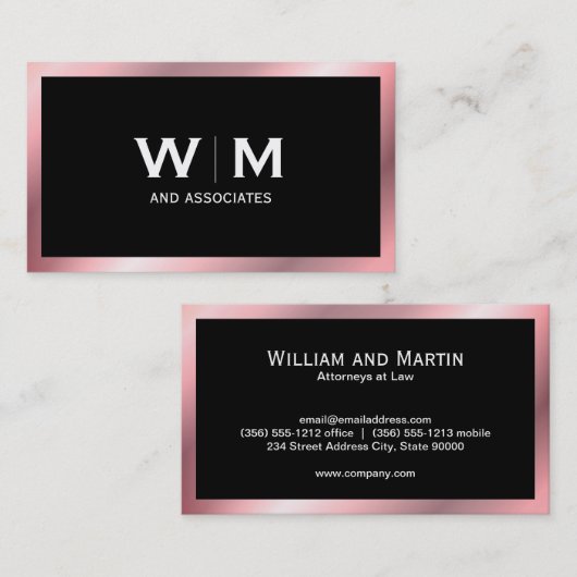 Monogram | Uitvoerend Roos Visitekaartje (Voorkant / Achterkant)