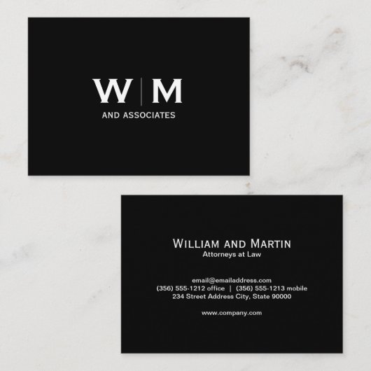 Monogram | Uitvoerend | Visitekaartje (Voorkant / Achterkant)