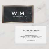 Monogram | Uitvoerend | | Zwarte marmer Lux Visitekaartje (Voorkant / Achterkant)