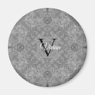 Monogram ultieme grijze Waterverf Magneet