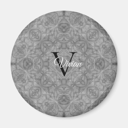 Monogram ultieme grijze Waterverf Magneet (Voorkant)