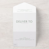 Monogram Ultra Modern Bold Big Sage Green Wedding All In One Uitnodiging (Buitenkant)