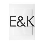 Monogram Ultra Modern Bold Big Simple Wedding Uitnodigingen Wikkel (Voorkant Voorbeeld)