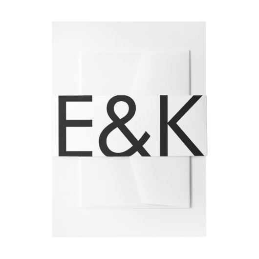 Monogram Ultra Modern Bold Big Simple Wedding Uitnodigingen Wikkel (Voorkant Voorbeeld)