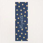 Monogram Unieke marineblauw-goudmakreel Yogamat (Voorkant)