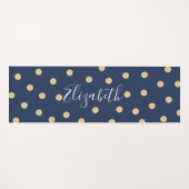 Monogram Unieke marineblauw-goudmakreel Yogamat (Voorkant (horizontaal))