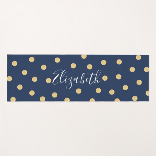 Monogram Unieke marineblauw-goudmakreel Yogamat (Voorkant (horizontaal))