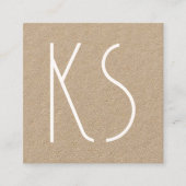 Monogram Unieke minimale typografie Witte Initiale Vierkante Visitekaartje (Voorkant)