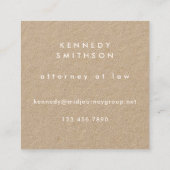 Monogram Unieke minimale typografie Witte Initiale Vierkante Visitekaartje (Achterkant)