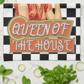 Monogram unieke retro kunst Geruit Theedoek (Gevouwen)