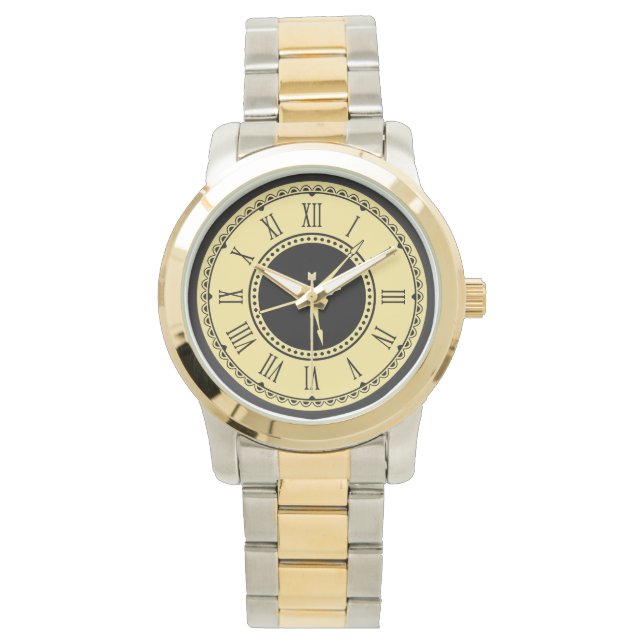 Monogram unisex tweekleurig bovenmaats horloge (Voorkant)