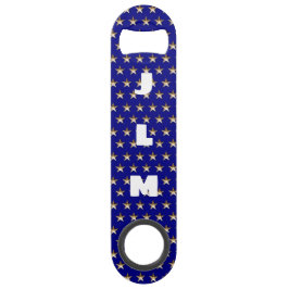 Monogram USA Goud en Blauw Sterontwerp Speed Flessenopener